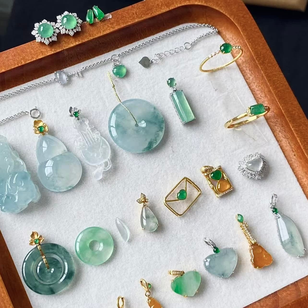 Jade pieces up close