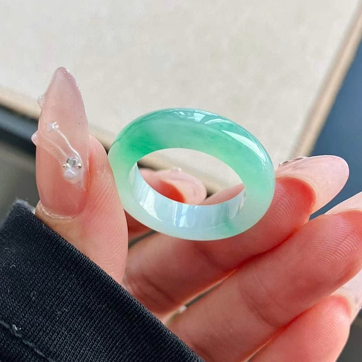 Spring Green-Emerald Jadeite Band